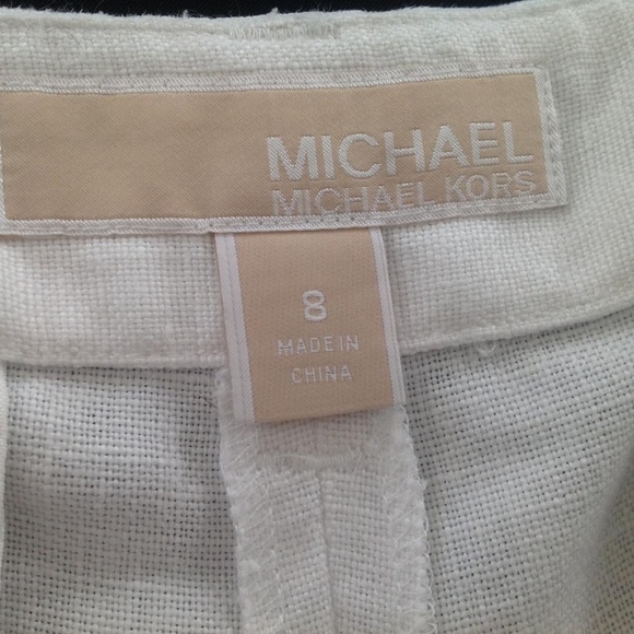 π²SALEπ²πHPπMichael Kors Ladies Linen White/Black Shorts - Picture 2 of 5